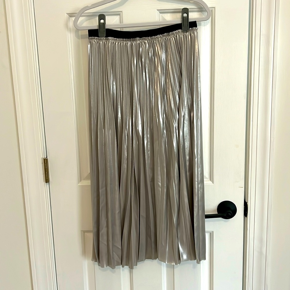 Zara metallic pleated skirt